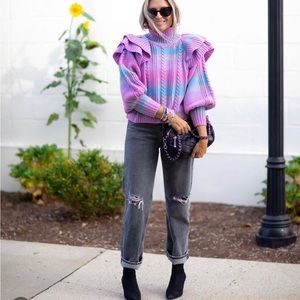 Mid-rise loose fit denim